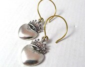 Sacred Heart Earrings, Mixed Metal