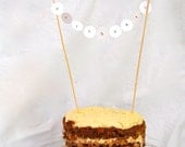 Celebrate Hand Stamped Cake Topper, mini birthday dessert bunting, custom colors available
