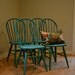 Vintage Handpainted Upcycled Repurposed Turquoise Set of Chairs