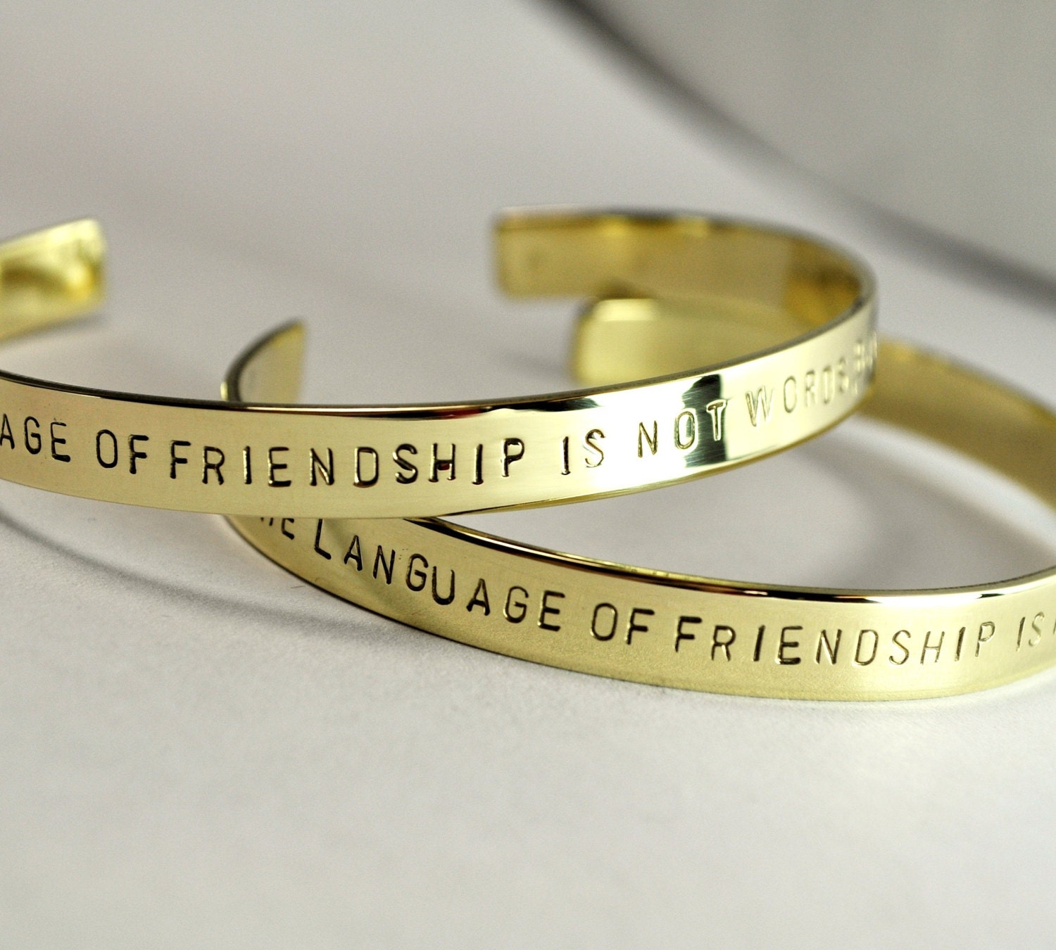 Two- 1/4" Hand Stamped Cuff / Bracelet Personalize It Jewelry / Gift For Mum