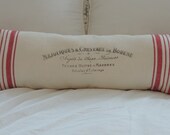 shabby french feed sack pillow with fringe