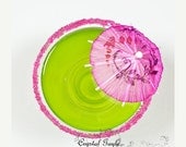 5x5 Cocktail Beverage Decor Fine Art Food Photography Neon Green Hot Pink Little Umbrella