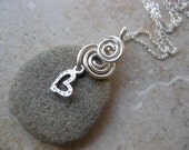 Beach Stone jewelry sterling wire wrap sea jewelry beach heart Necklace