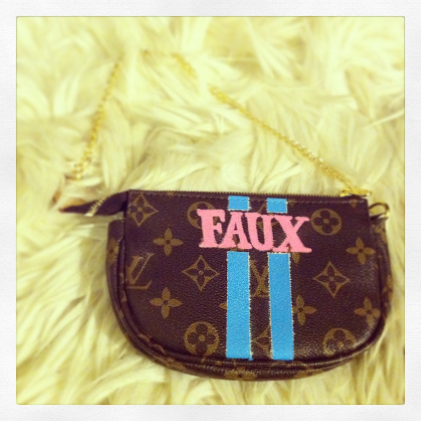 THE FAUX REAL - Louis Vuitton Inspired Wristlet - Wearable Art by Refined Yet Rugged