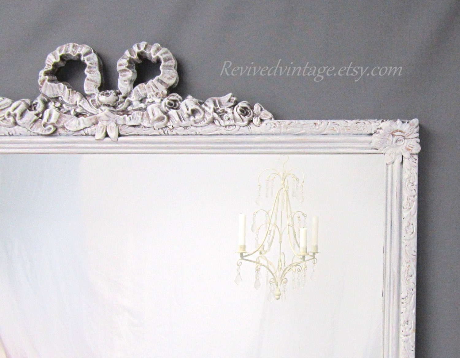 FRENCH COUNTRY MIRRORS For Sale Antique White Framed Mirror White Flowers Shabby Chic Mirror Ornate Mirror Framed Vanity Mirror
