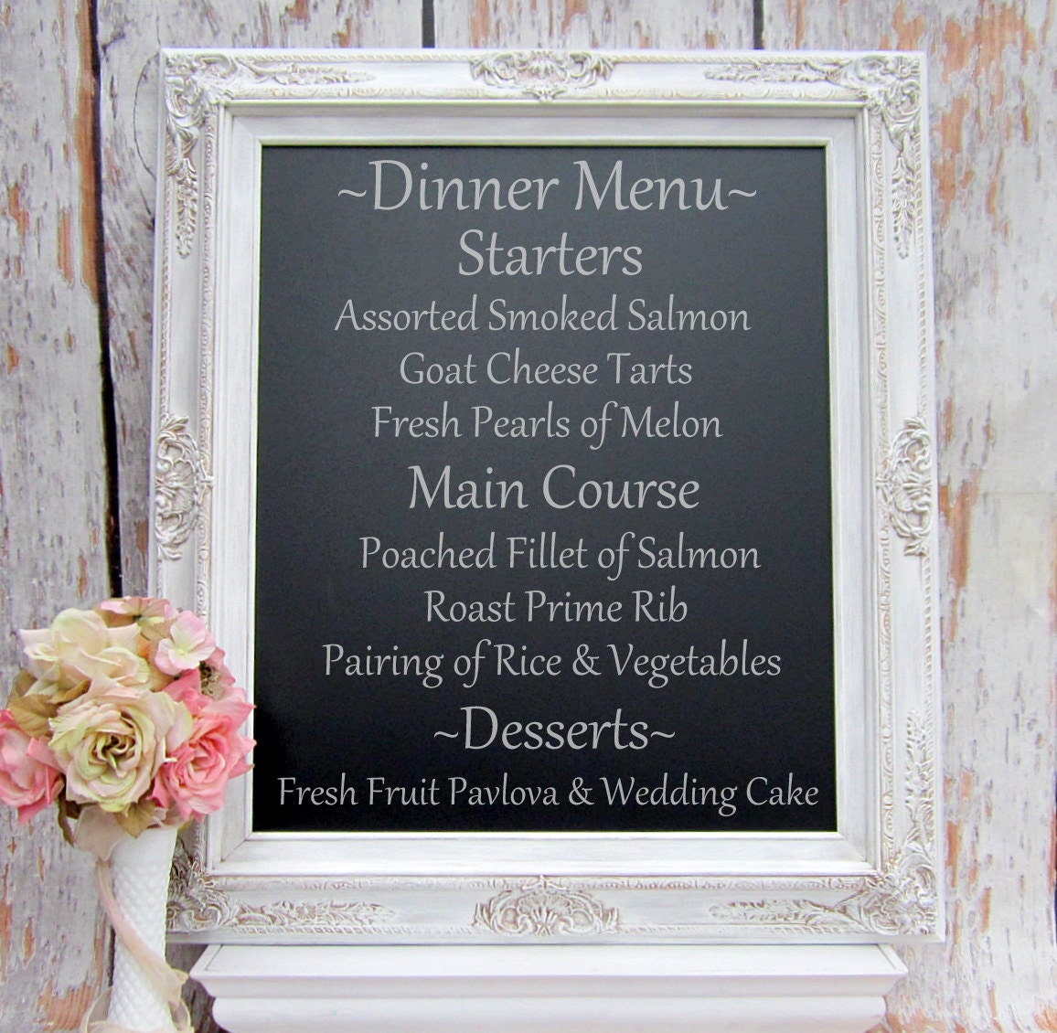 DECORATIVE FRAMED CHALKBOARD Wedding Decor Signs Magnetic Furniture -AnY CoLoR- French Provincial Country 31"x 27" Kitchen Memo Menu Board