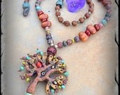 Reserved // BOUNTIFUL TREE necklace Tree of LIFE necklace hand made necklace gemstone necklace earthy necklace Earth jewelry