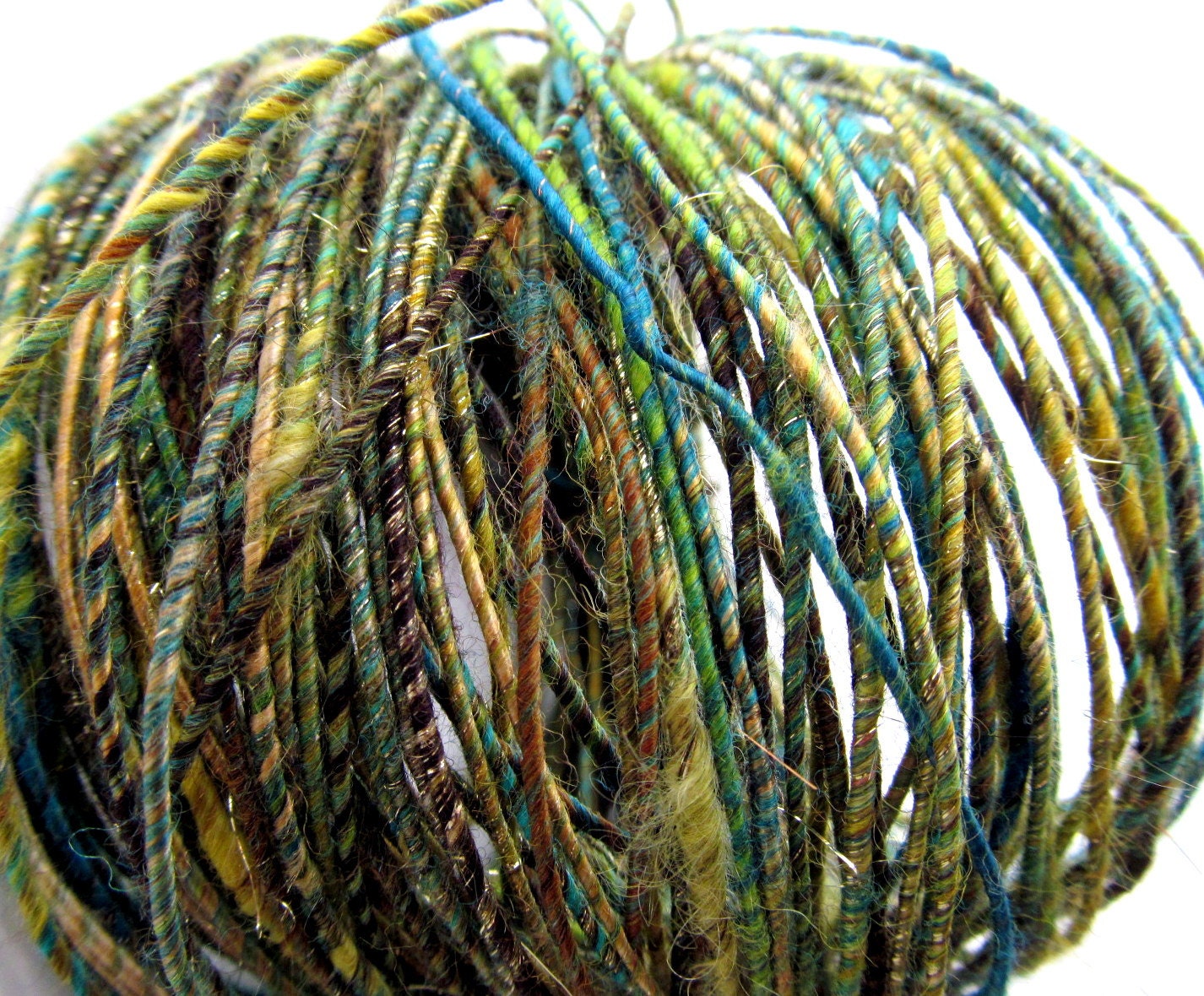 Amazon Green WoolyWire (tm) - Handspun FIberWire for Jewelry - 3 FEET