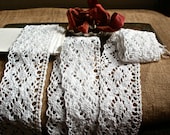 Vintage Cluny lace trim handmade lace lovely white lace over 2 meters long crafts dolls sewing cards bridesmaid Wedding supplies