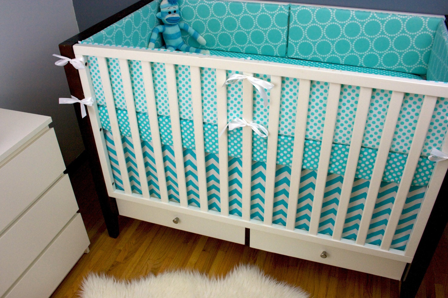 Bumpers/ Sheet/ Skirt (Modern Baby Bedding Crib Set)