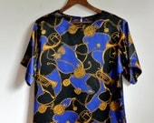 Vintage Chain Link Print Blouse - Size 8