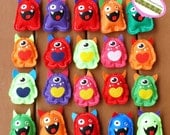 Monster Party Favors - Set of SIX Teeny Tiny Monsters