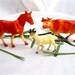 Vintage Celluloid Farm Animals//Toys//Horse//Cow//Goat from Tessiemay