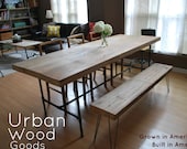 modern industrial dining table. We make tables in any size. 90" l x 34" w x 30"  tall