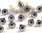 VINTAGE Plastic EYES Crystal Cut Rimmed Twelve (12) Pairs 9mm Blue Grey Owl Eyes Doll Vintage Doll Parts Creepy Doll Part Goodness (M239)