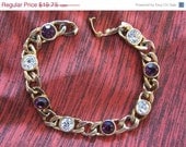 Amethyst and Clear Vintage RS Bracelet / Free Shipping in USA