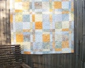 Batik Quilt Spring Orange Creamsicle Tonga Handmade Ready to Ship One of a Kind