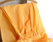 CLOSING SALE Reduced 50% Vintage Full Length Half Apron. Orange Peach Flocked Dot Pattern