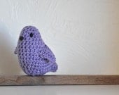 Purple  Bird Baby Rattle Crocheted Baby Toy
