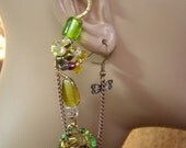 Long Crystal 'Libelula Firefly' Cuff Earring Free USA SHIP