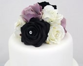 MADE TO ORDER Rose Silk Flower Wedding Cake Topper - 6 inch diameter