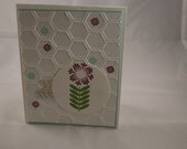 Purple geometric Flower Handmade Card