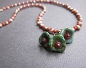 red gold freshwater pearls with flowers - the paloma necklace