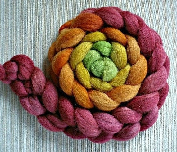 BFL/Silk Combed Top 4 Oz. "Bollywood Goes Fibonacci"