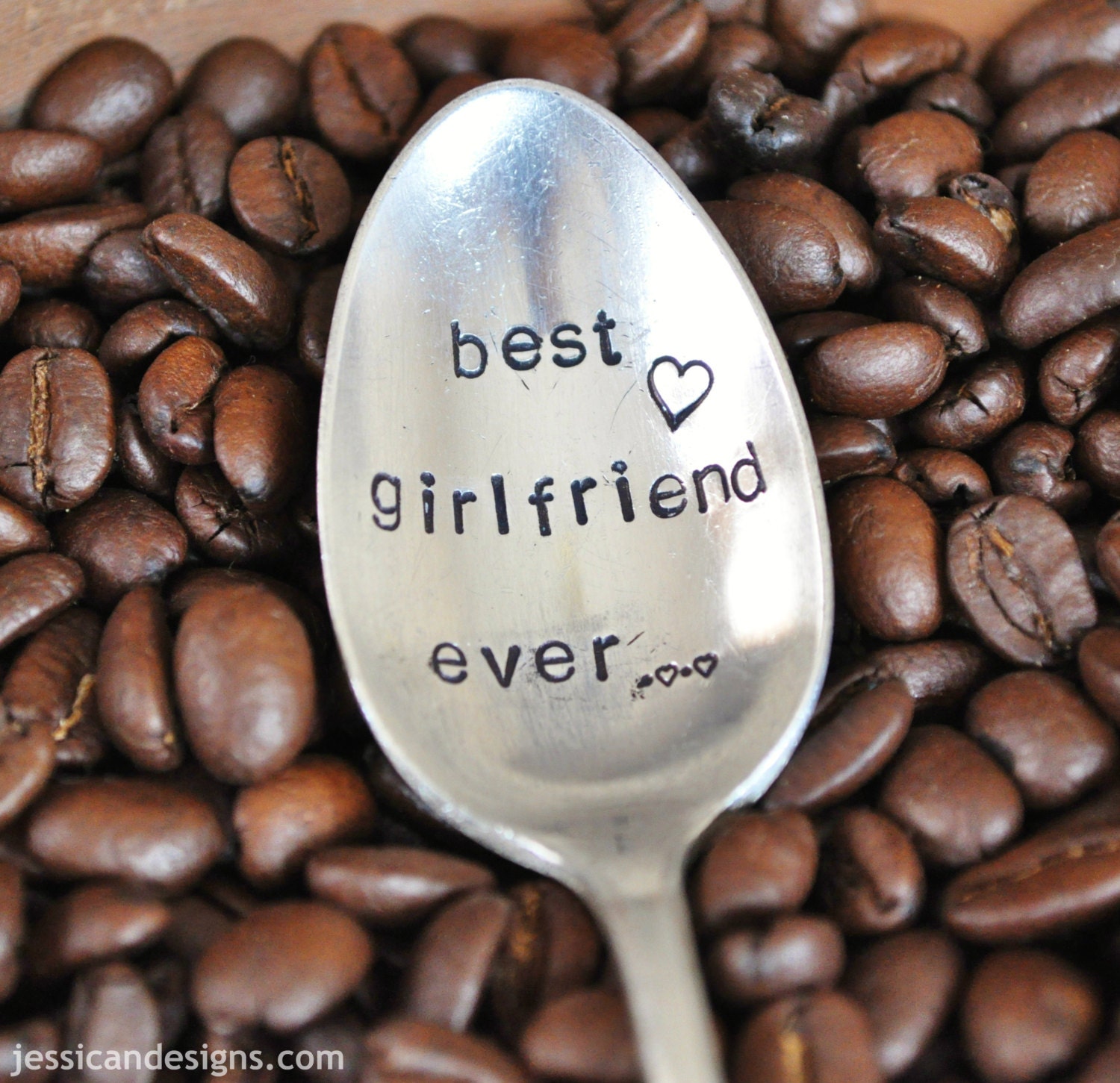 BEST GIRLFRIEND  EVER - Hand Stamped Vintage Coffee Spoon for your Coffee Lovin' Girlfriend this Valentine's Day