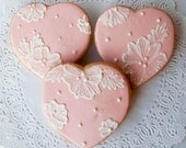 Pink Embroidered Heart Cookie