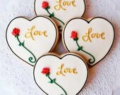 Single Red Rose Cookie