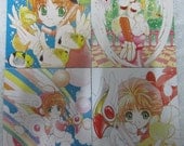 Japan Vintage Anime Clamp Cardcaptor Sakura Collectable Post Cards Set - 8 sheets