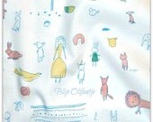 Kei Megumi Sakakibara Wht Yellow Green Rakugaki Fat Quarter LAST