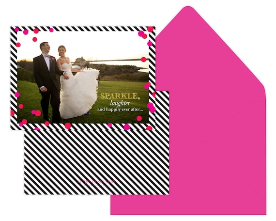 Sparkle Ever After Wedding Thank You Card - FOLDED Set of 100 - by Flair Designery Il_570xn