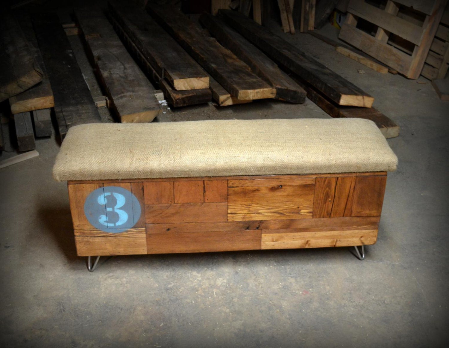 Coffee Sack Storage Benches -- The Numbered Version