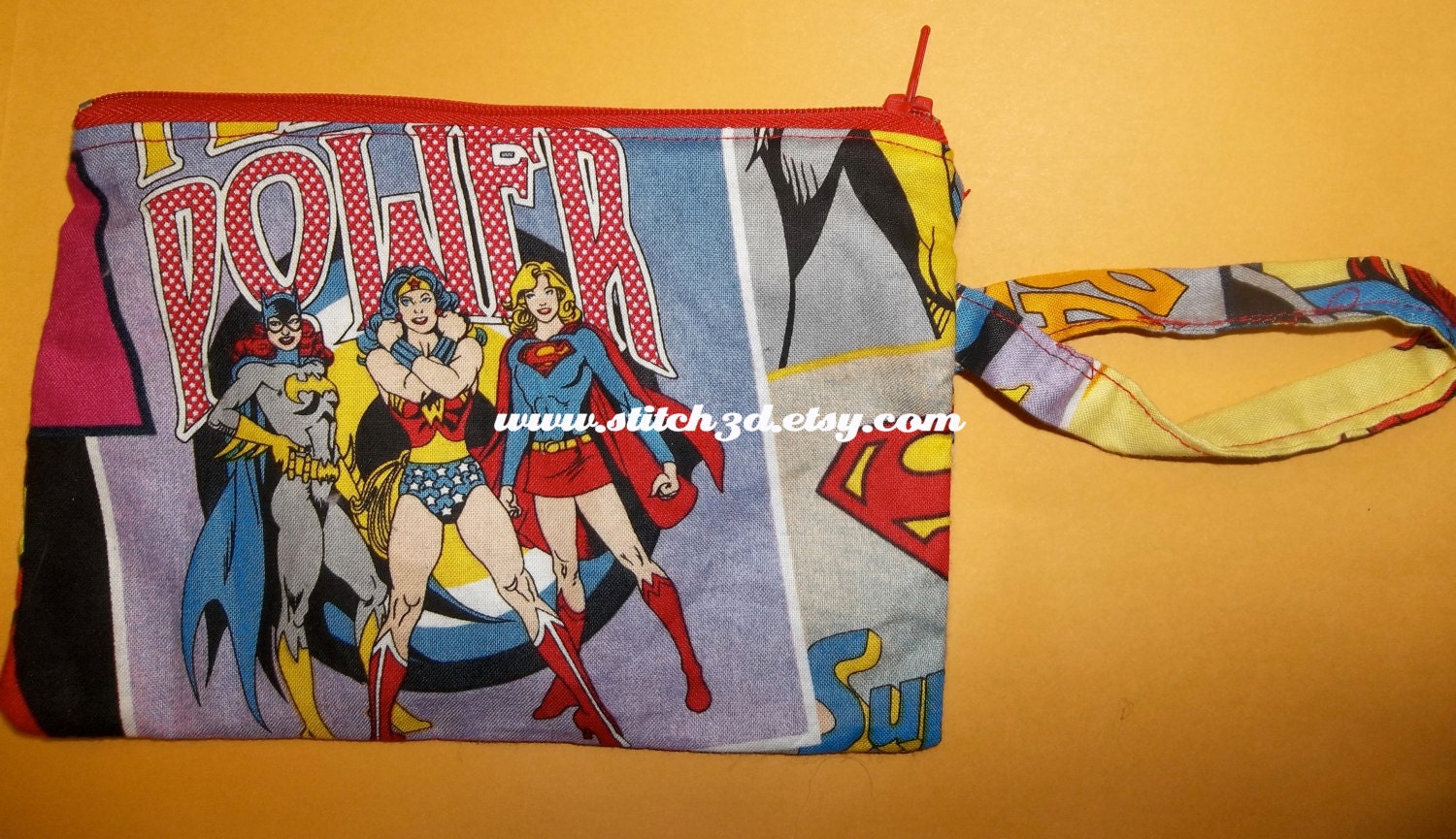 Super Girl Wonder Woman Bat Girl DC LADIES wristlet pouch