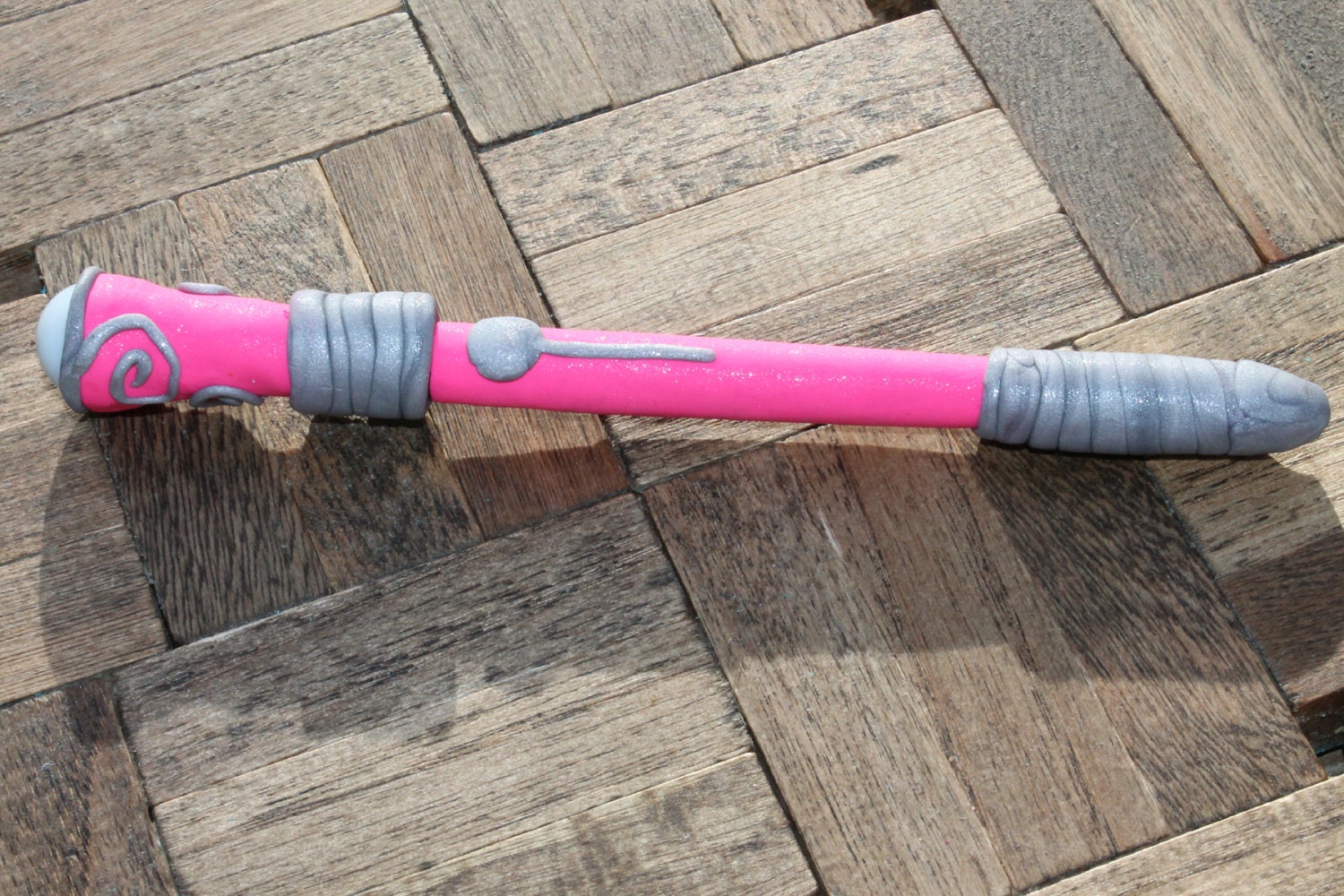 Custom TARDIS PINK Sonic Screwdriver Doctor Who DALEK Inspired Pen Removable lid black replaceable ink Dr Who Sci-fi Geekery