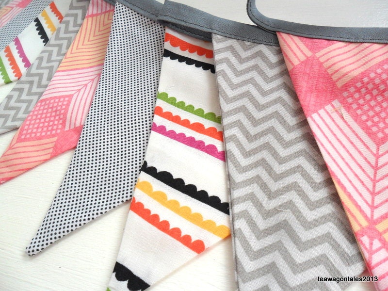 Bunting - Banner - Garland in Modern Geometric Patterns - Party - Wedding - Tea Party