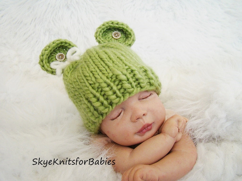 Newborn Baby Bear Hat Photo Prop, Choose Your Color