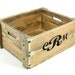 Wooden Crate Monogrammed Custom Wood Storage Tote Personalized Wood Crate