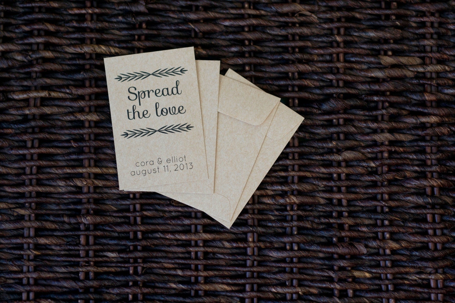 150 Kraft Paper Flower Seed Favor Envelopes  - Wedding or Baby/Bridal Shower