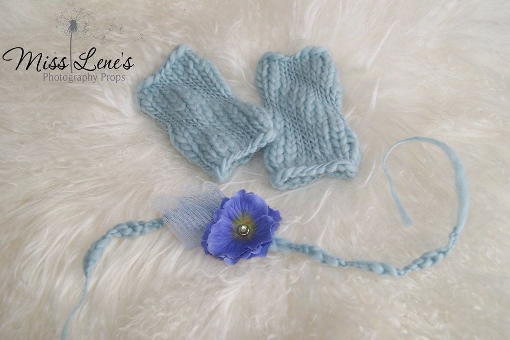 Newborn Legwarmers and Headband Set, Baby Girl Photography Prop, Baby Headband, Flower Halo headband