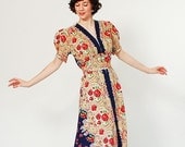 20% OFF - 1940s Dress - 40s Maxi Dress - Spanish  Rose