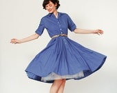 20% OFF - 1950s Dress - 50s Dress - Yale Blue