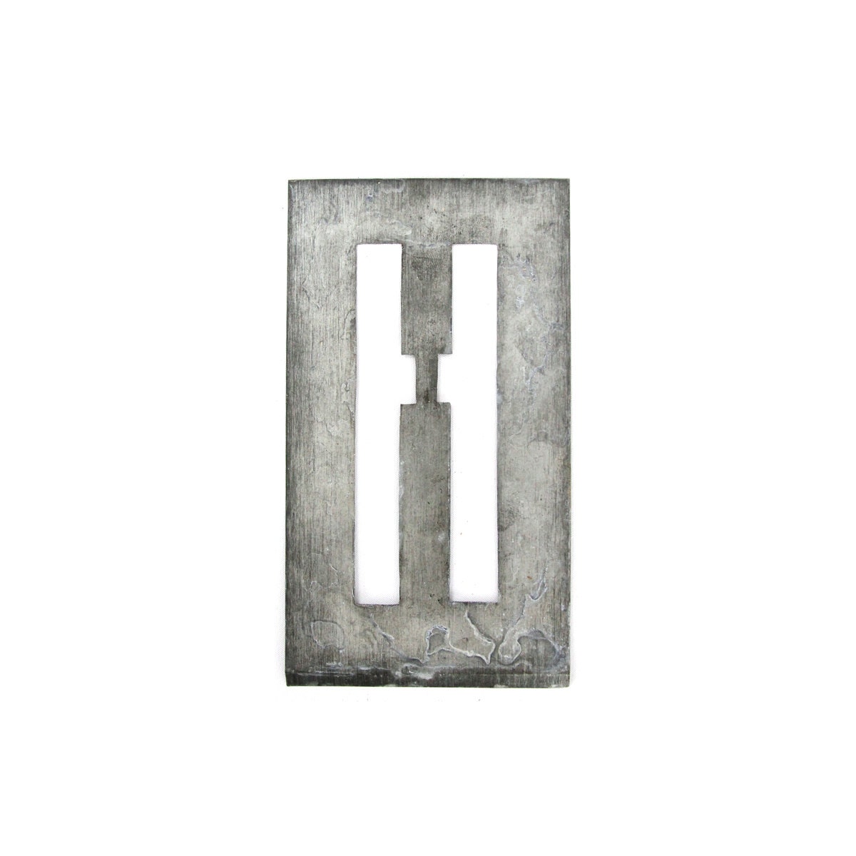 vintage x-large zinc stencil letter - H