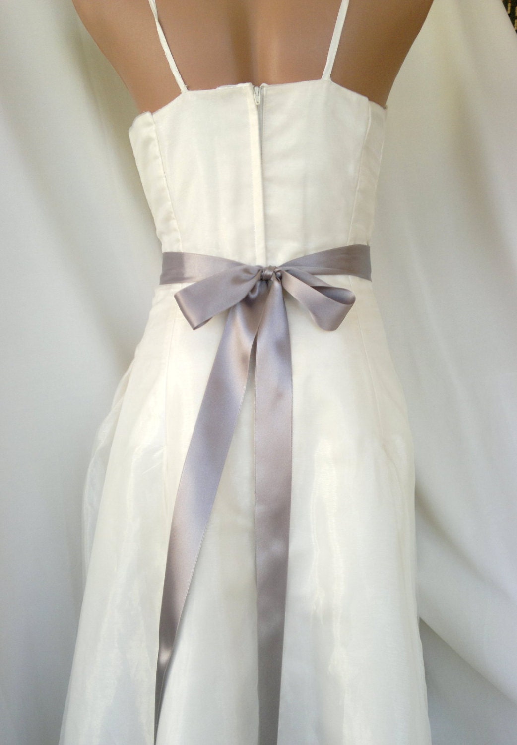 Handcraft Grey Two Flowers With Feathers Wedding Bridal Sash Belt