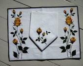 Vintage French place mat and napkin.
