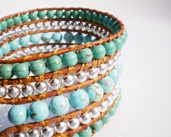 Big Blue Cuff with Mayan Mandella Button