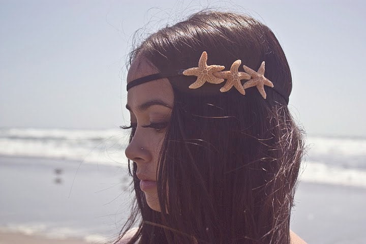 Triple Starfish Headband - Starfish Hair Accessories - Mermaid Headband - Mermaid Hair Accessories - Cute Adorable Romantic Whimsical Dreamy
