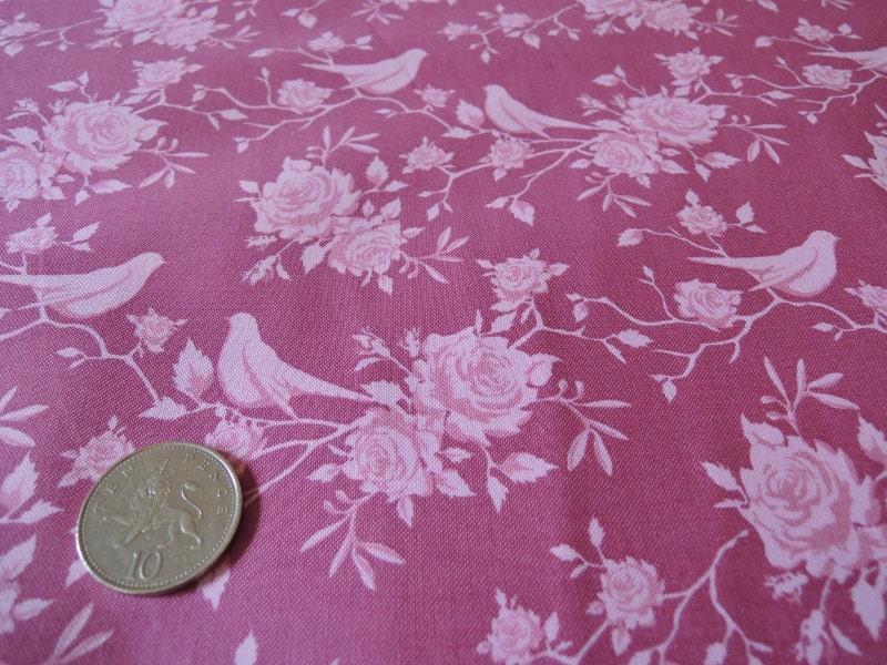Tilda fabric FQ .... Flower Bird in Lilac .... EXTRA LARGE Fat Quarter 50 x 70cm Buy any 4 get a surprise one Free Il_170x135